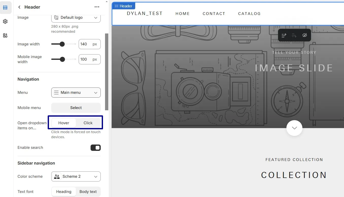 Configure the zoom options